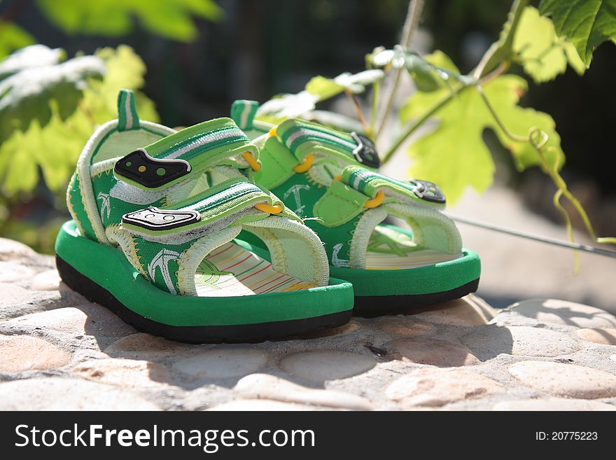 This photograph shows the children's beach sandals. This photograph shows the children's beach sandals.