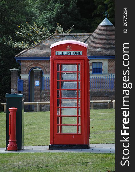 There are not many of these telephone boxes left now; being replaced by more technical versions. This one can be found in Poole Park, Dorset, UK. There are not many of these telephone boxes left now; being replaced by more technical versions. This one can be found in Poole Park, Dorset, UK