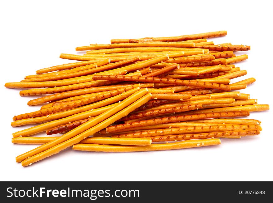 Sticks with sesame isolated on white background