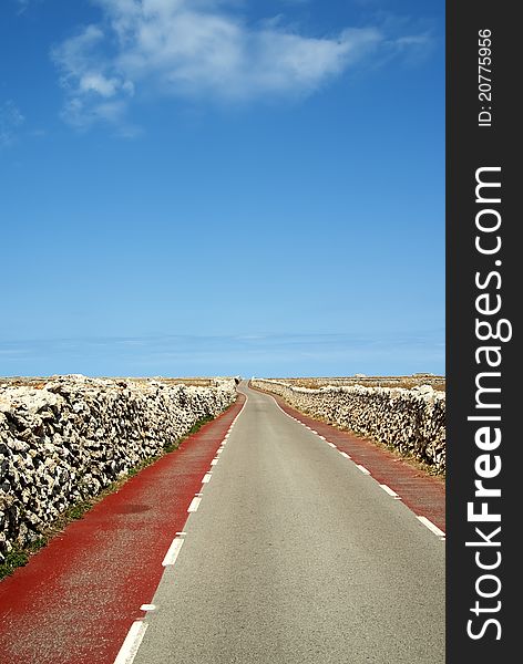 Rural road at Menorca Island