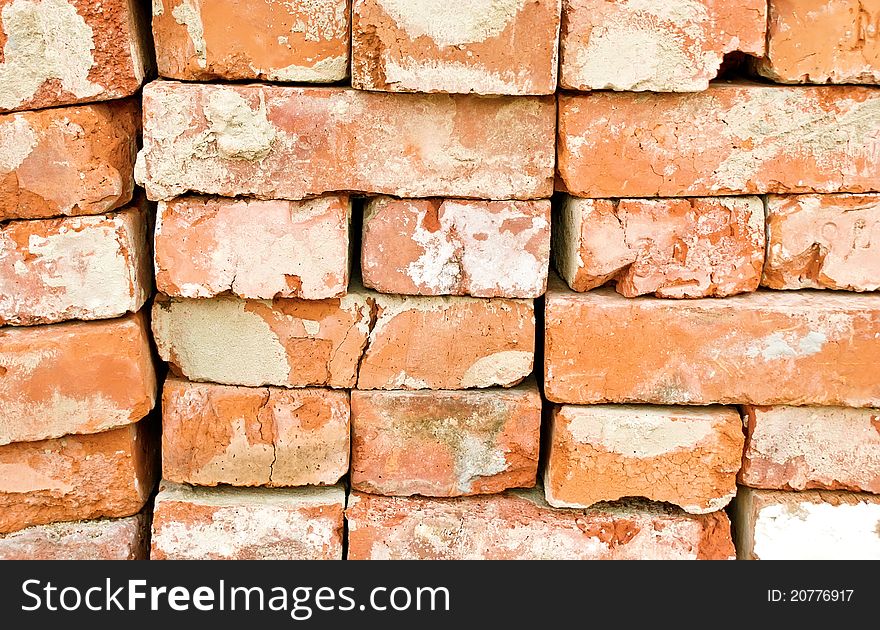 Old red bricks for background. Old red bricks for background