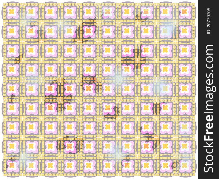 Optical design with flowers and squares. Optical design with flowers and squares