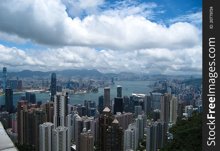 A view of Hong Kong from Victoria Peak. A view of Hong Kong from Victoria Peak