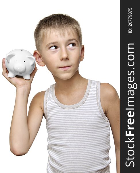 Child With His Piggy-bank