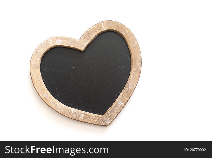 Blank love heart shaped chalkboard. Blank love heart shaped chalkboard.