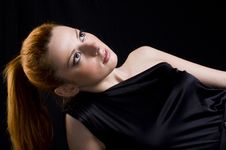 Young Woman In Black Dress Royalty Free Stock Photo