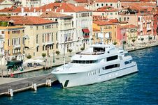 Luxury Yacht At Giudecca Canal In Venice Stock Images Luxury Yacht At Giudecca Canal In Venice Stock Images