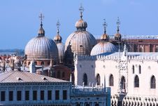 Domes Of The Cathedral Of San Marco Royalty Free Stock Photo