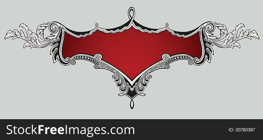 Illustration of vintage decorative banner. Illustration of vintage decorative banner