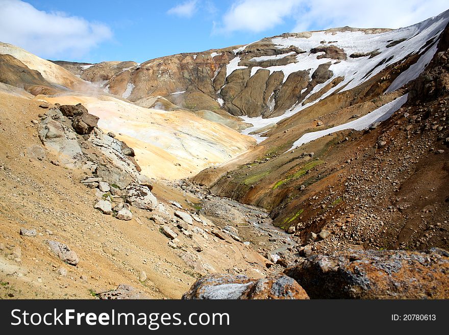 Geothermal Landscape In Iceland