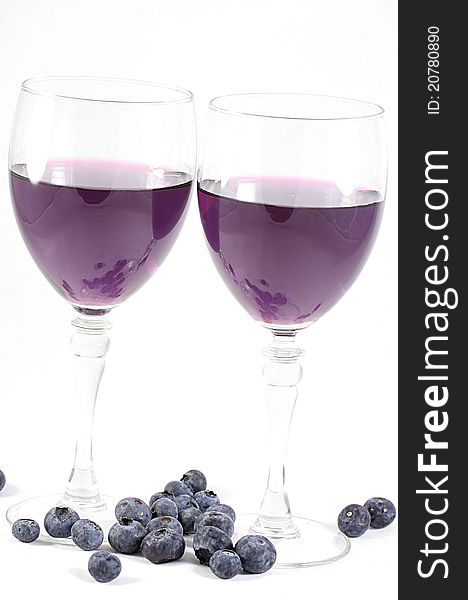 Purple wine and fresh blueberries. Purple wine and fresh blueberries.