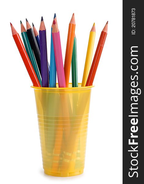 Color photo of a set of pencils. Color photo of a set of pencils