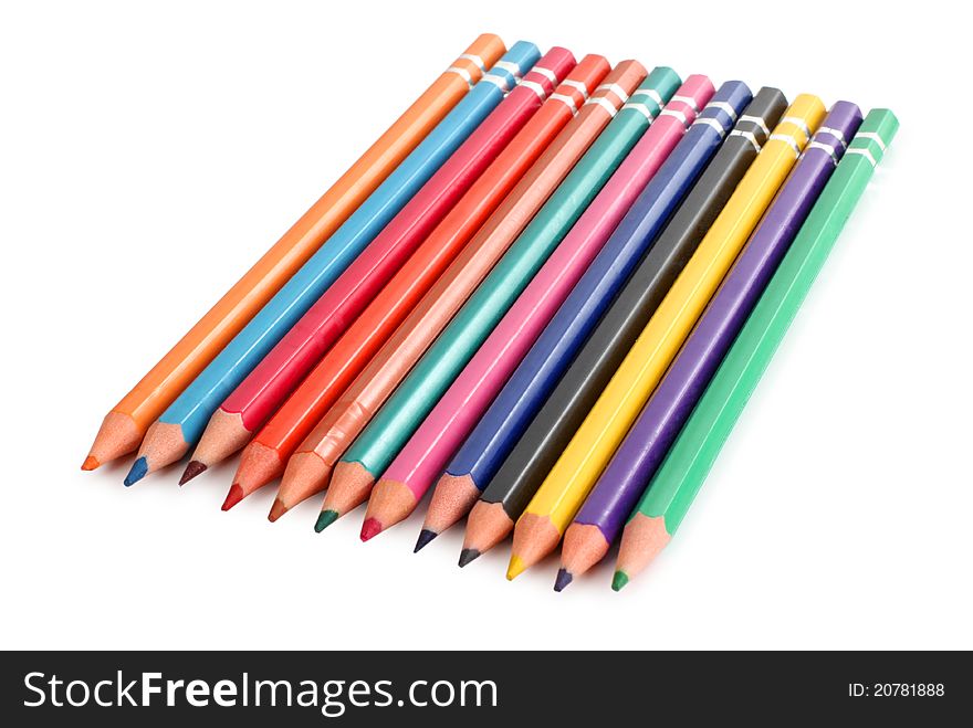 Color photo of a set of pencils. Color photo of a set of pencils