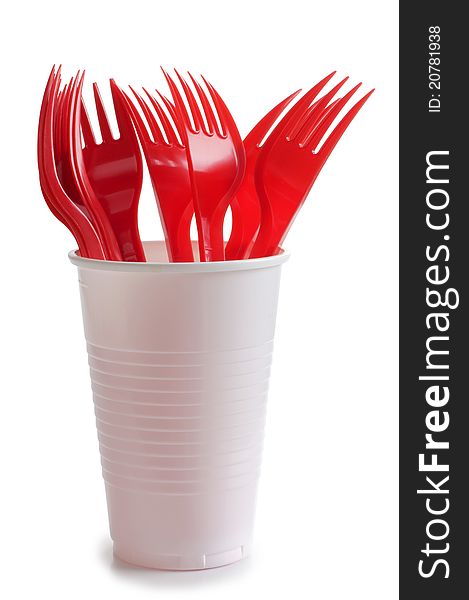 Forks on cup