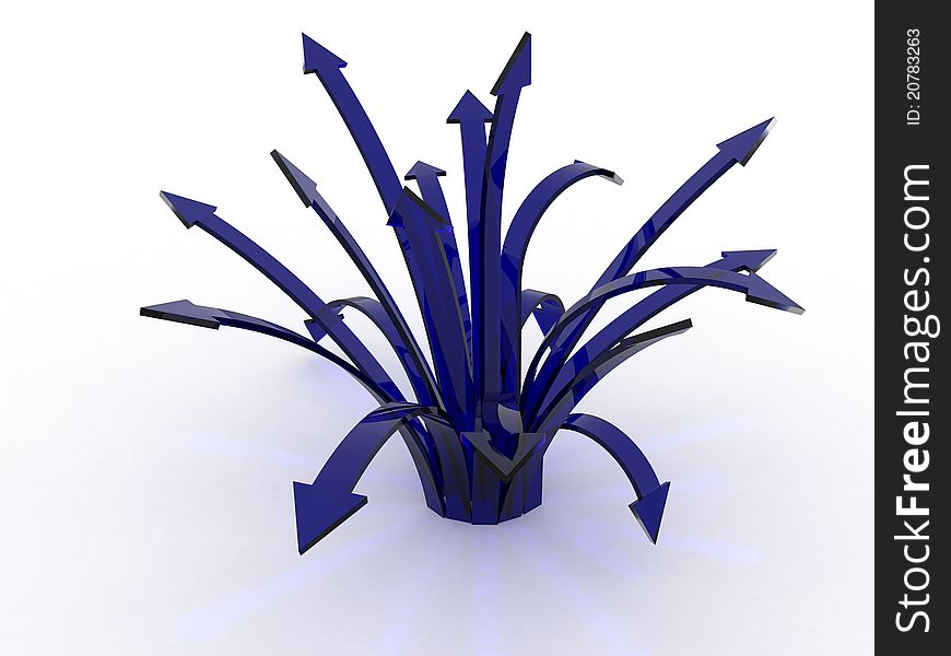 Dark Blue Glass Arrow