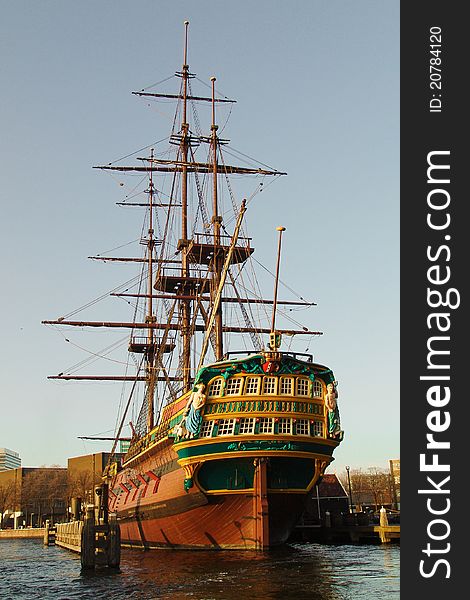 An original medieval ship in Amsterdam