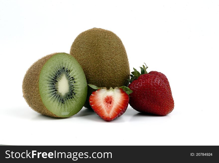 Fresh kiwi and strawberry nourishing and healthy food