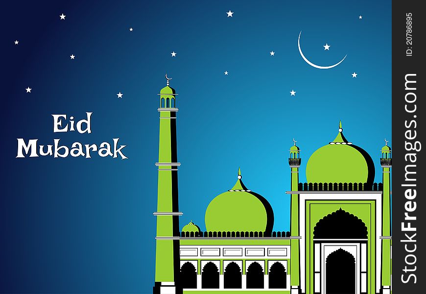Vector illustration for eid mubarak celebration