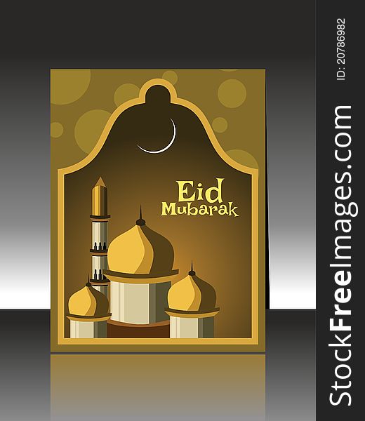 Vector eid mubarak greeting cards with presentation. Vector eid mubarak greeting cards with presentation