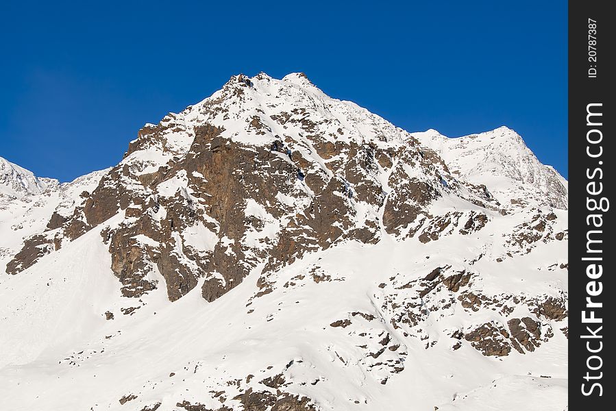 The Great Mountain in winter on a beautiful sunny day