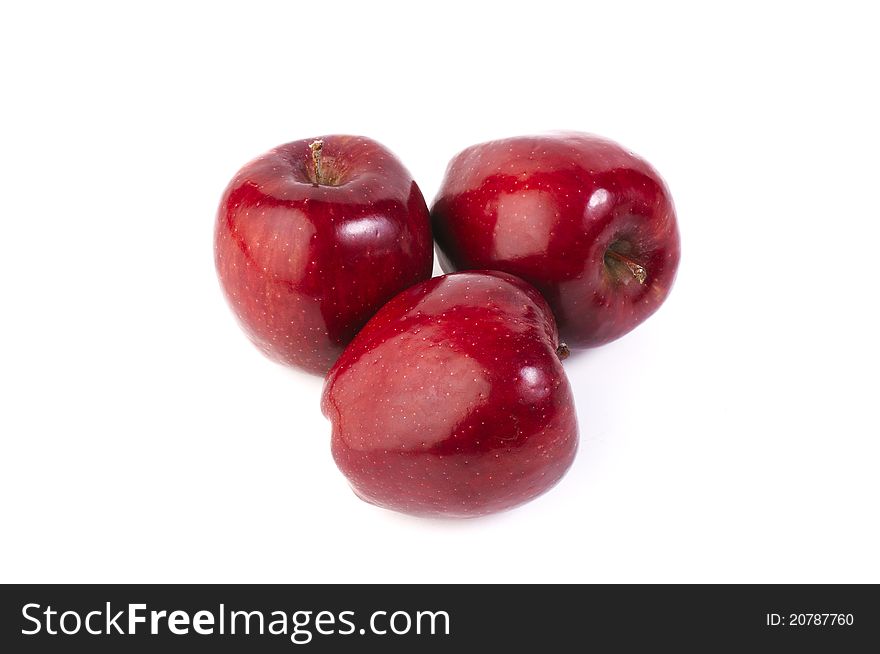 Fresh red apple isolated on white background , Thailand