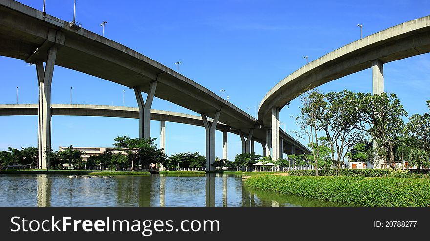 Panorama Bhumibol Bridge, Thailand.