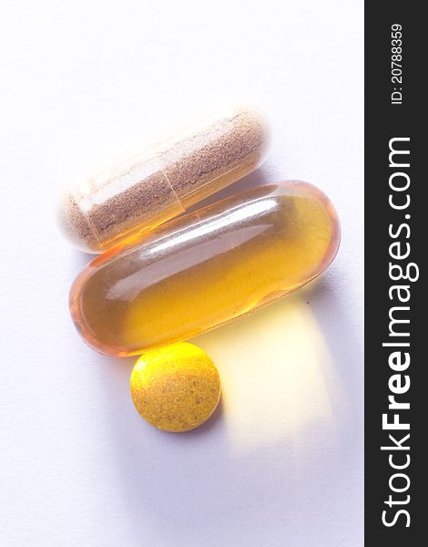 Yellow Pills Vitamin Soft Gels - fish oil