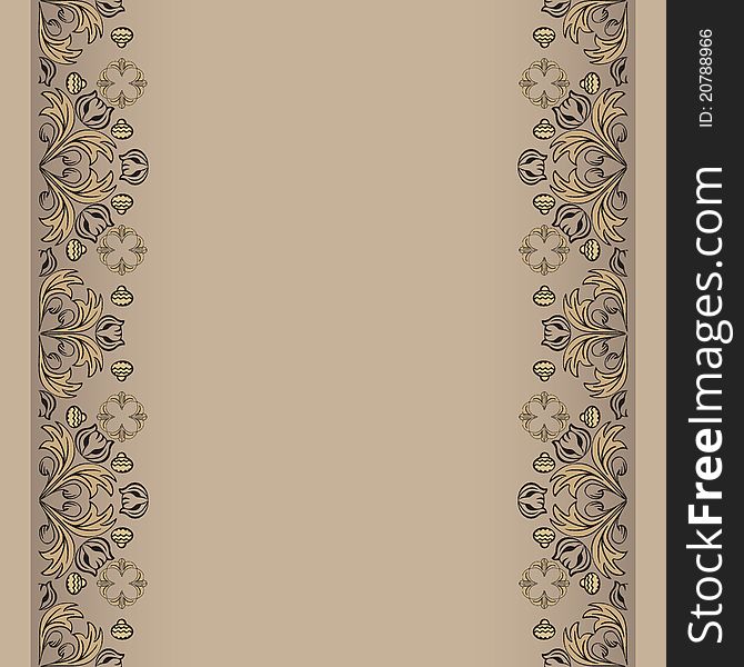 Sepia Backdrop With Floral Elements