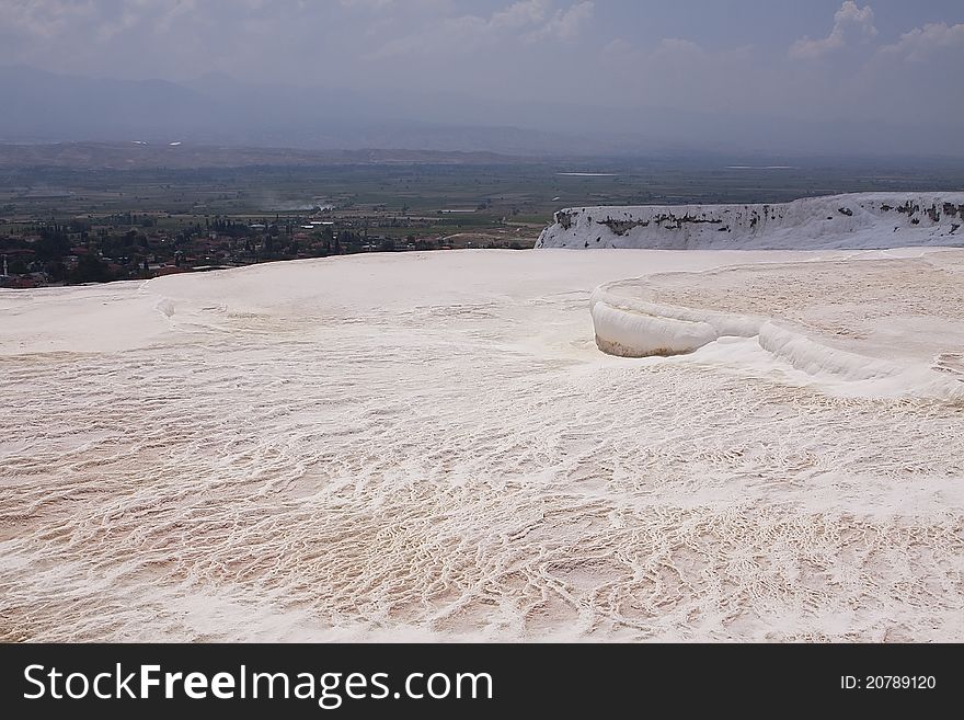 Pools made with calcium rich water in Pamukkale - Turkey.