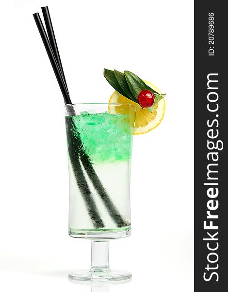 Alcohol drink over white background. Alcohol drink over white background
