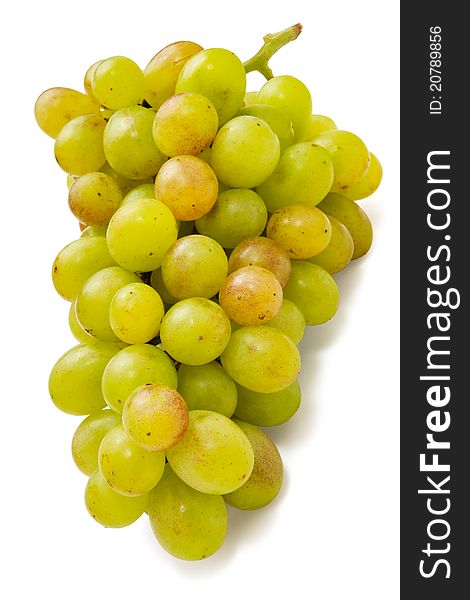 Vivid green grape on white background