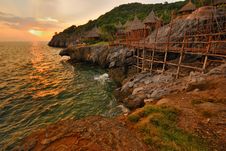 The Hut With Sunset At Bay Royalty Free Stock Photo The Hut With Sunset At Bay Royalty Free Stock Photo