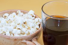 Pop Corn In Bowl And Cola Royalty Free Stock Photo Pop Corn In Bowl And Cola Royalty Free Stock Photo