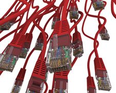 Group Of Red Network Cable Royalty Free Stock Images Group Of Red Network Cable Royalty Free Stock Images