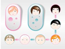 Set Of Circle Faces Of Men And Women Stock Images Set Of Circle Faces Of Men And Women Stock Images