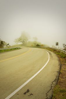 An Image Of A Road Covered In Fog Stock Photography An Image Of A Road Covered In Fog Stock Photography