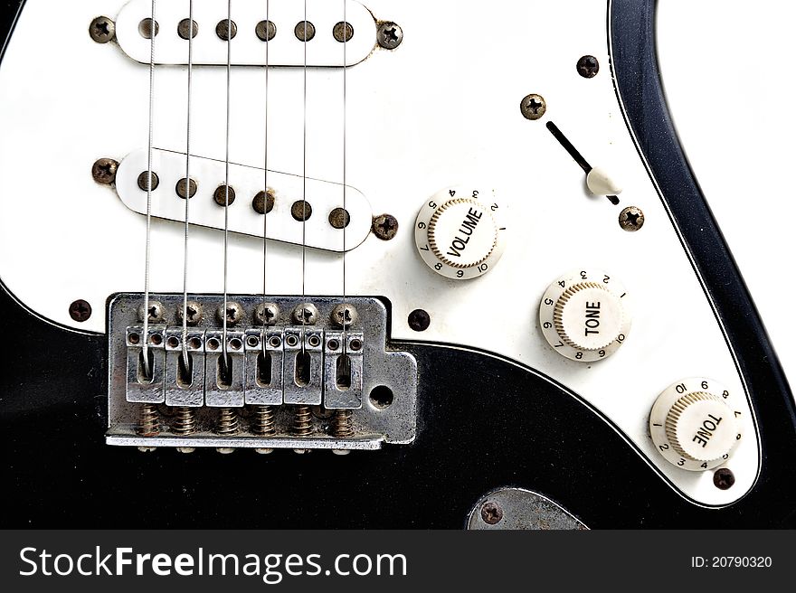 Electric guitar on white background