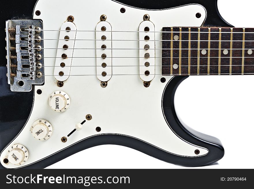 Electric guitar on white background