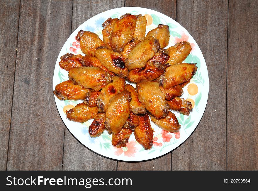 Serving Of Deep Fried Chicken Wings