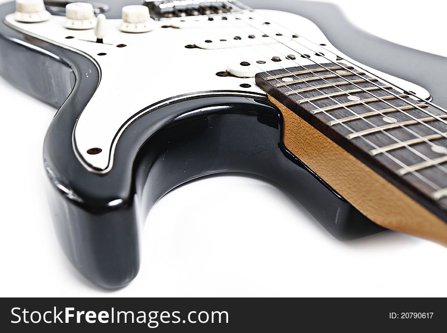 Electric guitar on white background