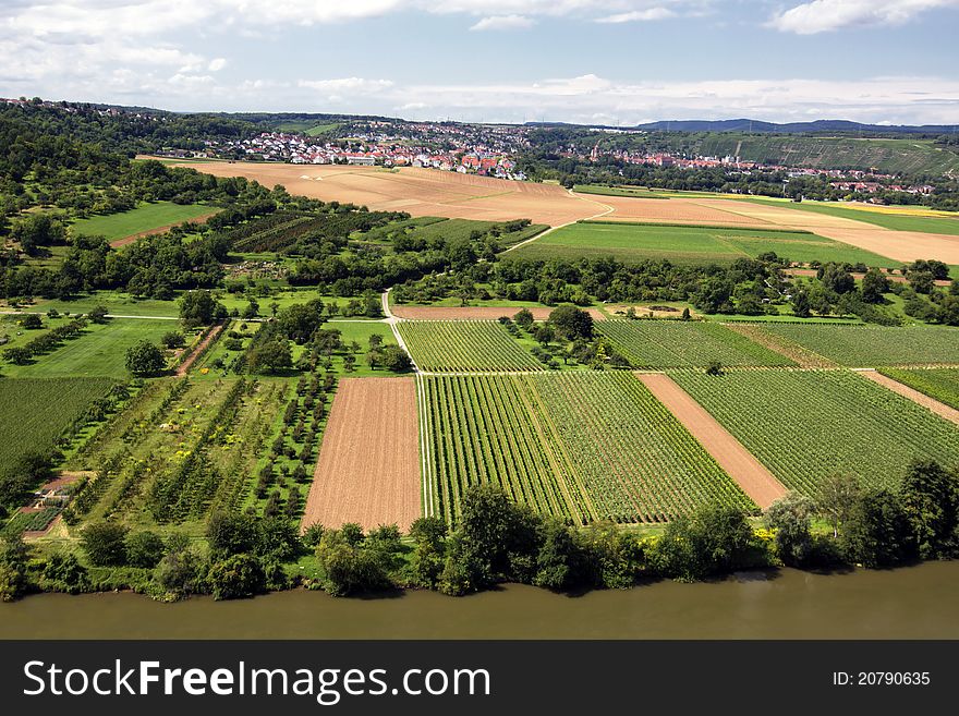 Nice view over the fields at Hessigheim in Germany