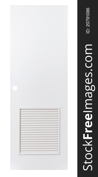 White wooden plain leaf door with air flow grids