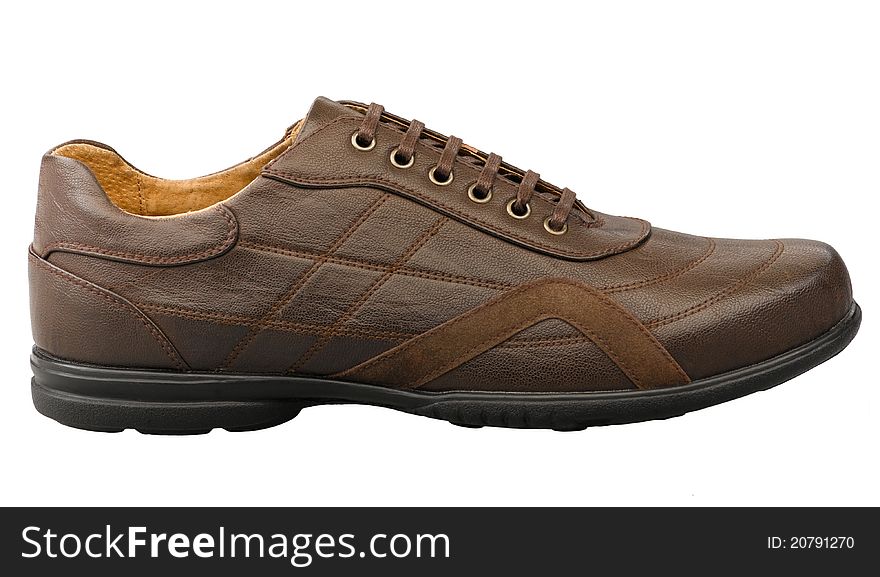 Smart design of the casual or business brown leather men shoe. Smart design of the casual or business brown leather men shoe