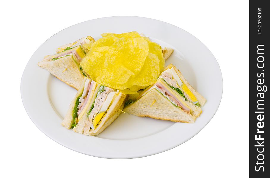 Clean and eatable club sandwich easy breakfast and lunch