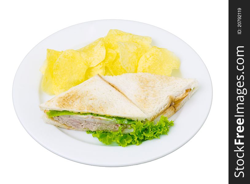 Tuna sandwich easy to make at home for breakfast or lunch