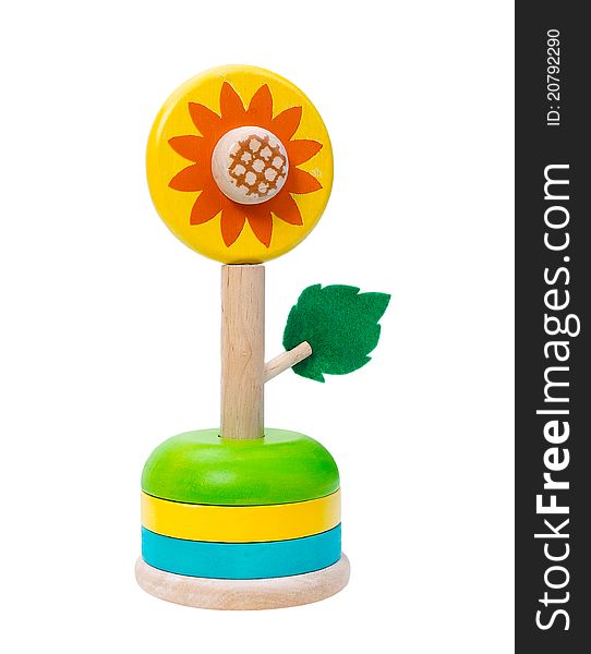 Sunflower wooden vase toy