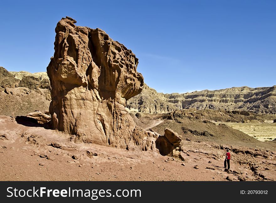 View on canyon and geological formations in Timna national nature park, Israel. View on canyon and geological formations in Timna national nature park, Israel