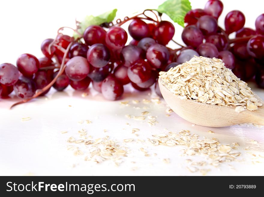 Oat Flakes And Grapes