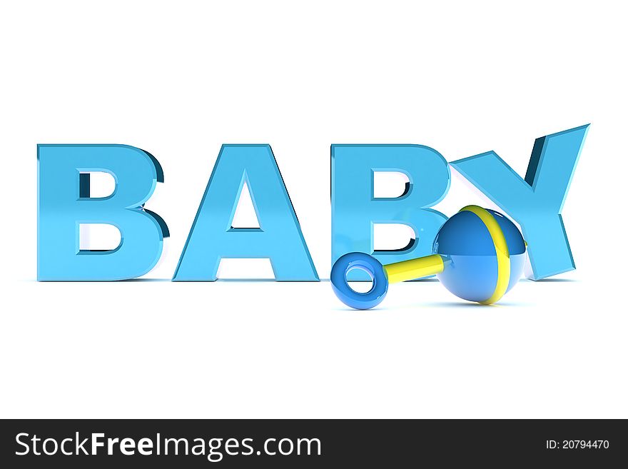 A Colourful 3d Rendered Baby Boy Text Illustration