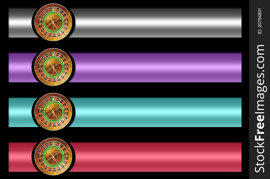 Set of four banners of casino roulette . black background for easy cutting. measures are proportional to the standard. Set of four banners of casino roulette . black background for easy cutting. measures are proportional to the standard